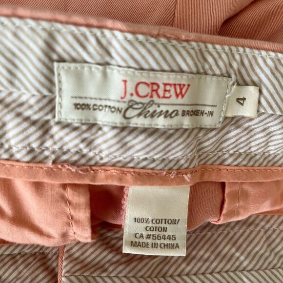 J. Crew broken in chino short in peach with orange embroidered sailboats sz 4. - Picture 5 of 5
